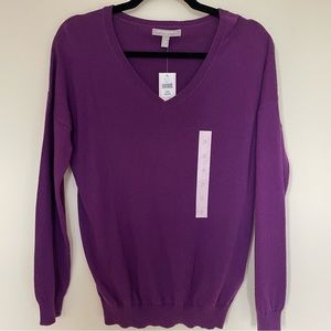 Banana Republic Cashmere and Cotton Blend V-Neck Sweater - XS Petite